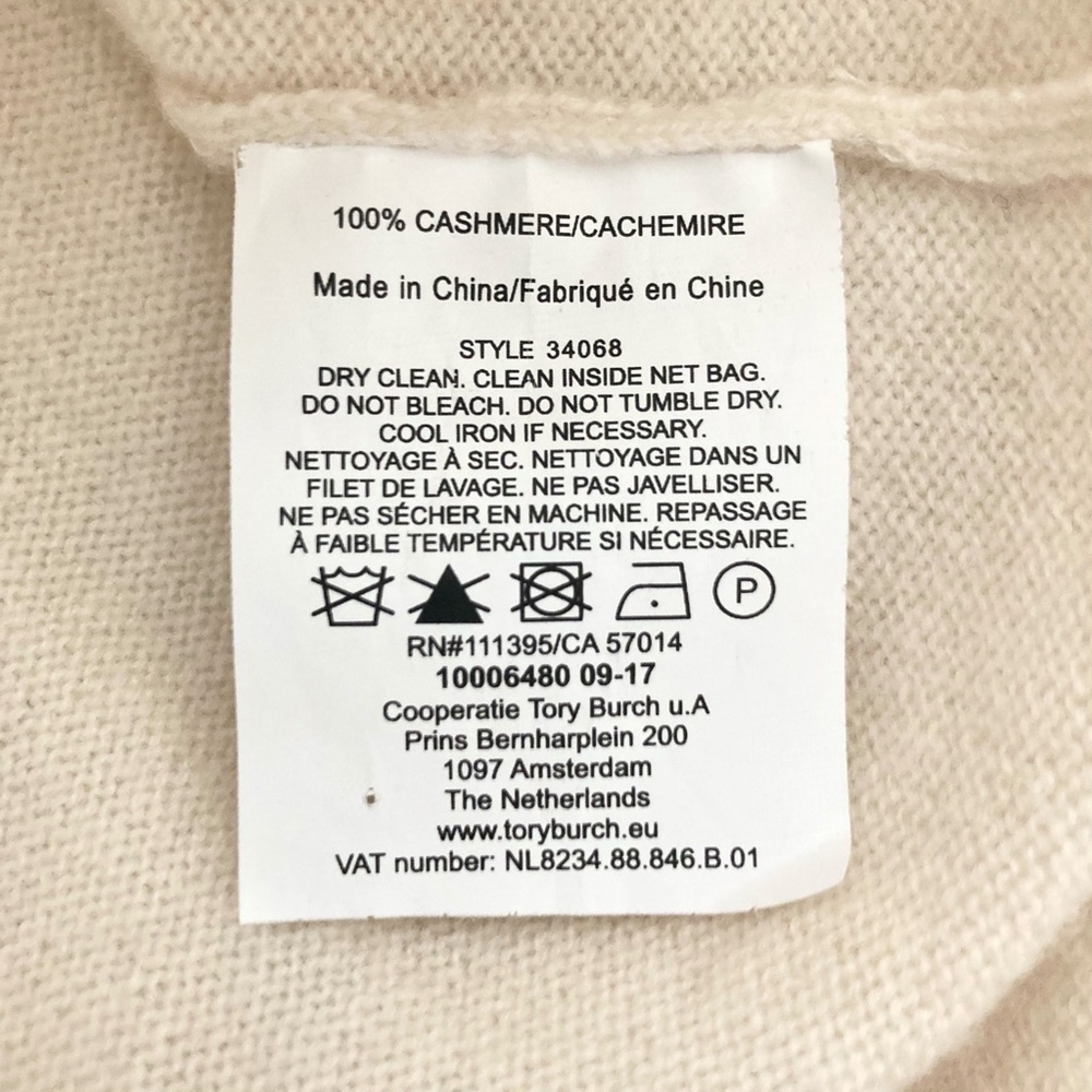 TORY BURCH Emily Cashmere Pullover Sweater Ruffle Pearl Buttons - Picture 8 of 10